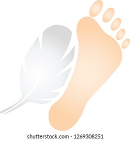 Foot and feather logo