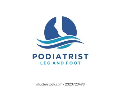 foot feet podiatric logo vector icon illustration template