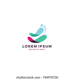 Foot Feet Podiatric Logo Vector Icon Illustration Template