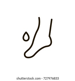 Foot flat icon. Single high quality outline symbol of spa for web design or mobile app. Thin line signs of beauty for design logo, visit card, etc. Outline logo of massage