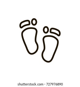 Foot flat icon. Single high quality outline symbol of spa for web design or mobile app. Thin line signs of beauty for design logo, visit card, etc. Outline logo of massage