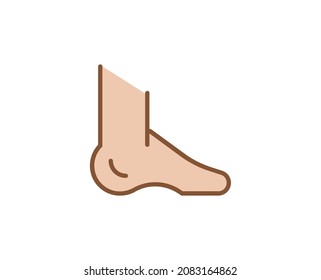 Foot flat icon. Thin line signs for design logo, visit card, etc. Single high-quality outline symbol for web design or mobile app. Medical outline pictogram.