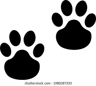 The foot is the footprint of the cat. Vector image.