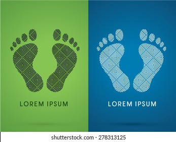 Foot, Footprint , designed using line geometric shape , graphic, vector.