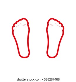 foot, footprint, vector icon, eps10