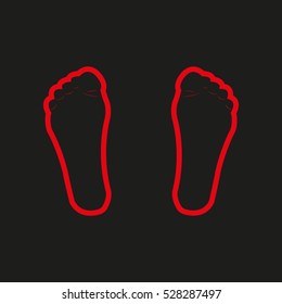 foot, footprint, vector icon, eps10