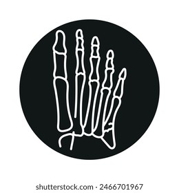 Foot fracture line black icon. Sign for web page, mobile app, button, logo. Vector isolated button. Editable stroke.