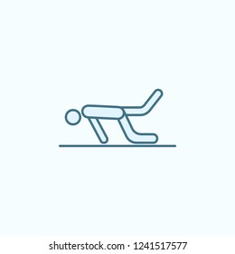 Foot gymnastic field outline icon. Element of medicine physiotherapy of legs icon. Thin line icon for website design and development, app development. Premium icon