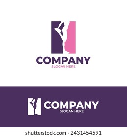 Plantilla de diseño de logotipo de gimnasia de pie