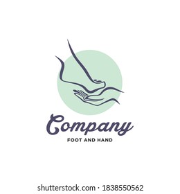 Foot And Hand Logo Design Vector Image