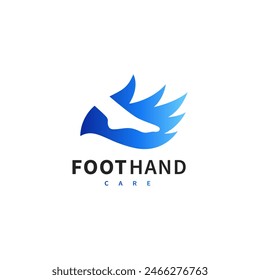 Ilustración vectorial de pie y mano para tratamiento de spa logo diseño 3 