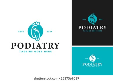 Foot health clinic logo design vector template illustration