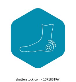 Foot heel icon. Outline illustration of foot heel vector icon for web