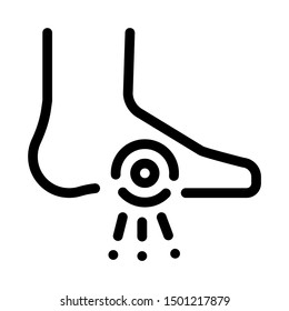 Foot Heel Pain Orthopedic Element Vector Icon Thin Line. Contour Illustration