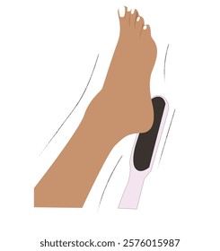 Foot heels scraping procedure.foot scrub care