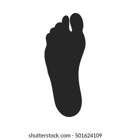 Foot icon in black style isolated on white background. Part of body symbol stock vector illustration.