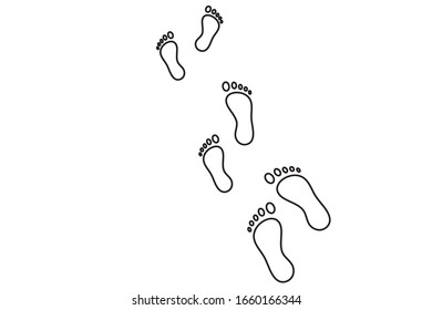Foot icon. Feet sign. Footprint symbol. Thin line icon on white background. Vector illustration.