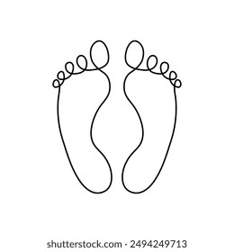 Foot icon. Feet sign. Footprint symbol. Thin line icon on white background. Vector illustration.