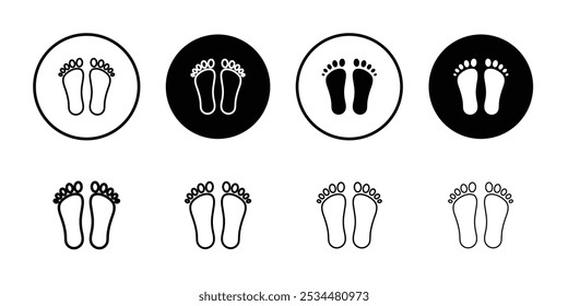 Foot icon Flat fill set collection