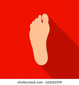Foot icon in flat style isolated on white background. Part of body symbol stock vector illustration.