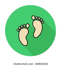 Foot icon. Flat vector related icon whit long shadow for web and mobile applications. It can be used as - logo, pictogram, icon, infographic element. Vector Illustration. 
