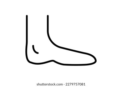 Foot icon illustration. icon related to human organ. Line icon style. Simple vector design editable