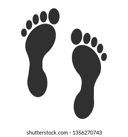 Foot icon isolated on white background. Vector illustration.