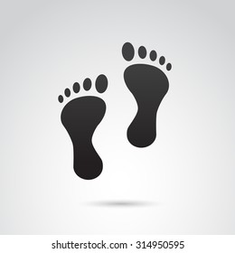 Foot icon isolated on white background. Vector art.