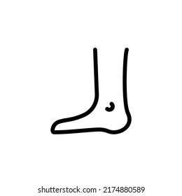 Foot Icon. Line Art Style Design Isolated On White Background