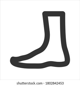 Fußsymbol auf weißem Hintergrund.