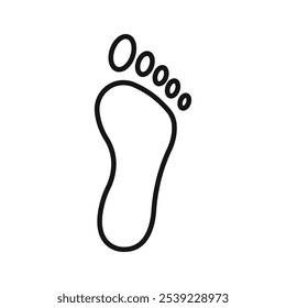 Foot icon outline collection or set in black and white
