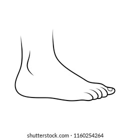 foot  icon outline design isolated on white background