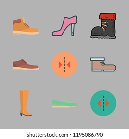 foot icon set. vector set about shoe, boot, high heel and reflection icons set.