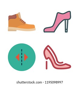 foot icon set. vector set about boot, high heel, high heels and reflection icons set.