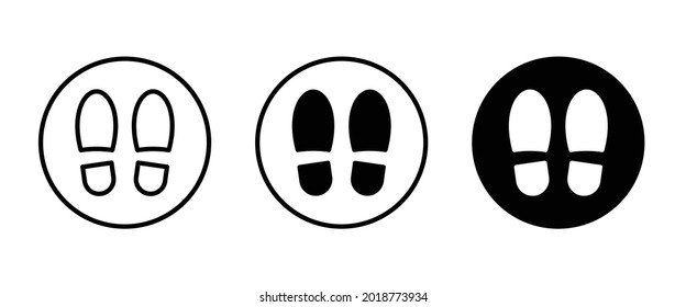 foot icon, shoe icons button, vector, sign, symbol, logo, illustration, editable stroke, flat design style isolated on white