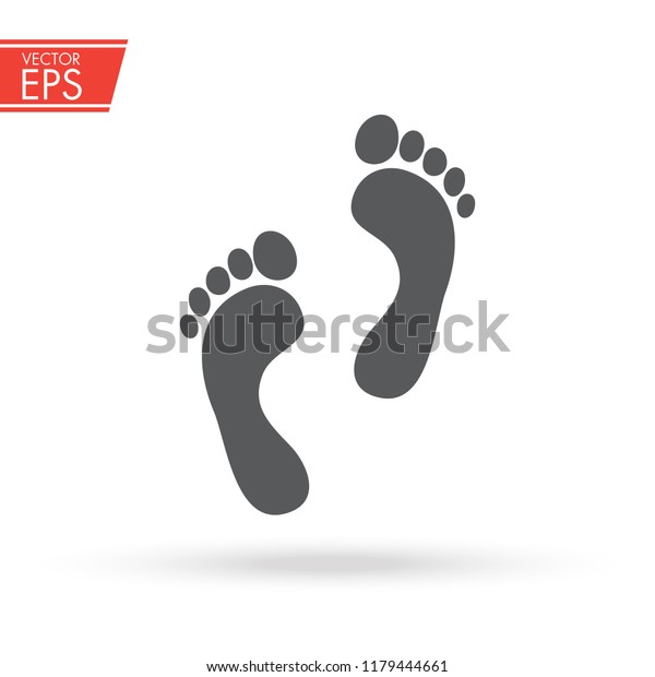 Foot Icon Step Symbol Feet Print Stock Vector Royalty Free 1179444661