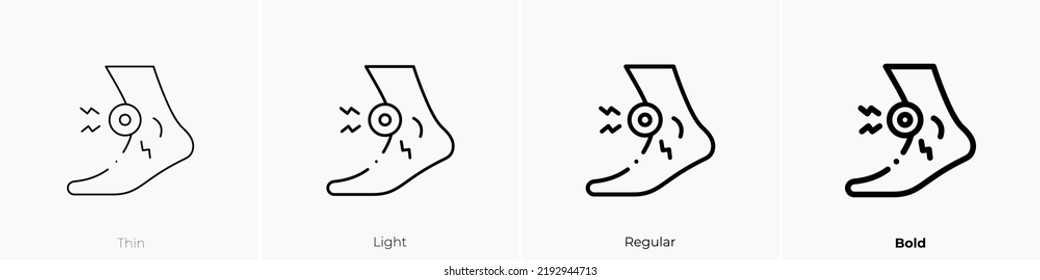foot icon. Thin, Light Regular And Bold style design isolated on white background