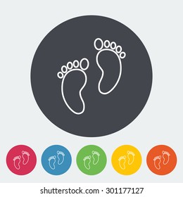 Foot icon. Thin line flat vector related icon for web and mobile applications. It can be used as - logo, pictogram, icon, infographic element. Vector Illustration. 