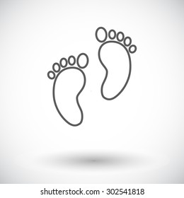 Foot icon. Thin line flat vector related icon for web and mobile applications. It can be used as - logo, pictogram, icon, infographic element. Vector Illustration. 