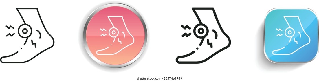 foot icon. Thin Linear, Regular and Button Style Design Isolated On White Background