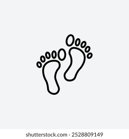 Foot icon in tree different line stroke sizes.