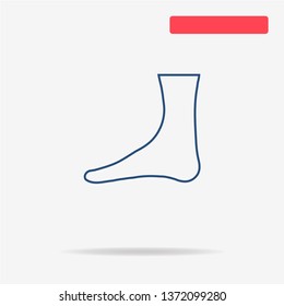 Foot icon. Vector concept illustration for design.