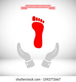 Foot icon . Vector Eps 10 . Lorem Ipsum Flat Design