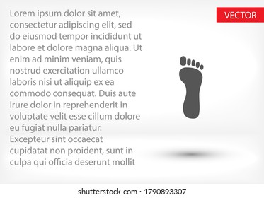 Foot icon . Vector  Eps 10 . Lorem Ipsum Flat Design 