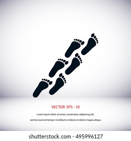 foot icon vector, flat design best vector icon
