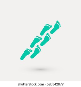 foot icon vector, flat design best vector icon