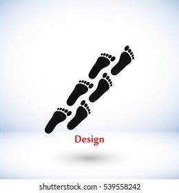 foot icon vector, flat design best vector icon