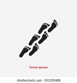foot icon vector, flat design best vector icon