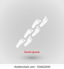 foot icon vector, flat design best vector icon