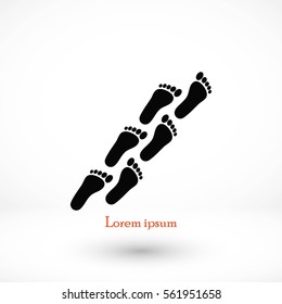 foot icon vector, flat design best vector icon